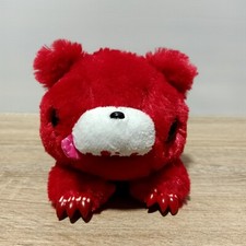 CHAX Gloomy Bear Lying Down Red Licky Fluffy Plush Toy Taito CGP-185 Japan 10"