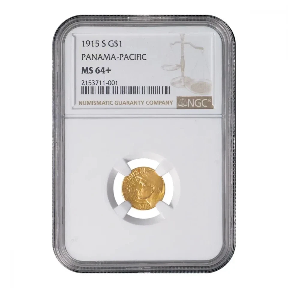 US 1915 (S) 1 Dollar Gold Coin Panama-Pacific Exposition NGC MS64+ - Image 3 of 4