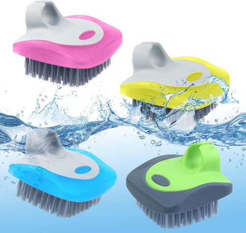 4 Piece Vegetable Brush Potato Scrubber Brush Silicone Hard and Soft Side Fruit - Picture 5 of 12