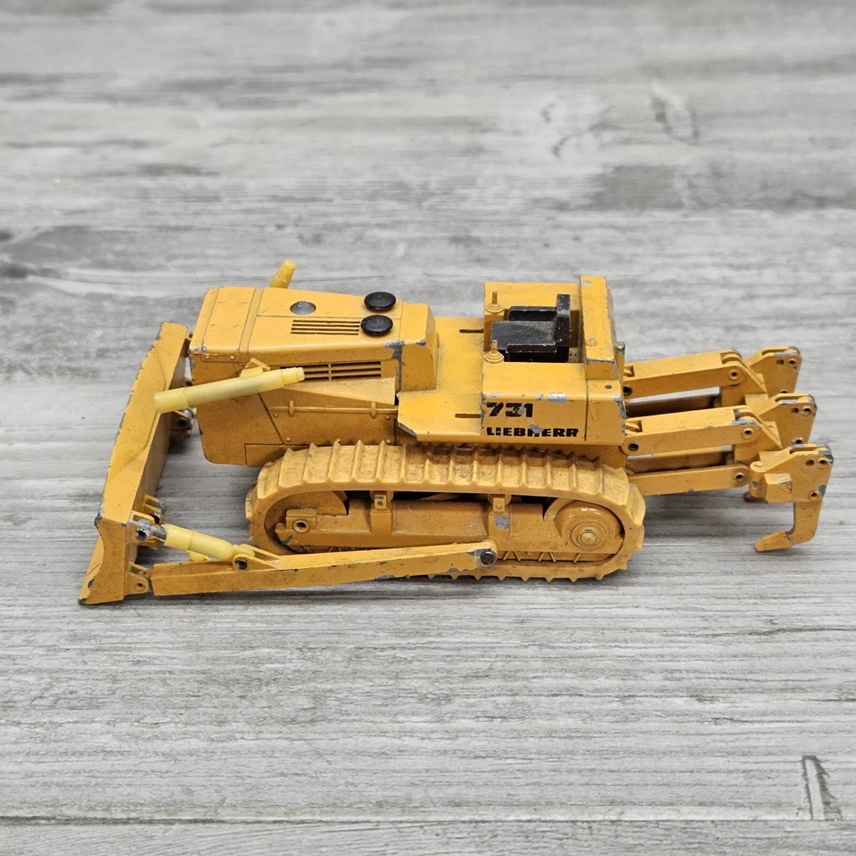 Bulldozer Gescha Liebherr 731 de colección 1:50 hecho en Alemania Occidental piezas reparación Foto 4 de 4