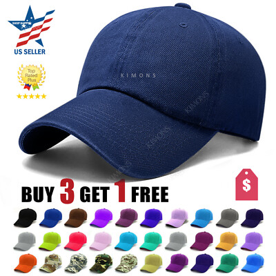 Solid Plain Blank Baseball Cap Trucker Camo Hat Ball Men Women Adjustable VC