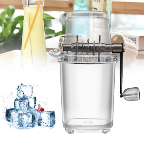 Portable Ice Crusher Manual Block Shaving Maker Machine Snow Cone Stainless+ABS - Picture 1 of 11