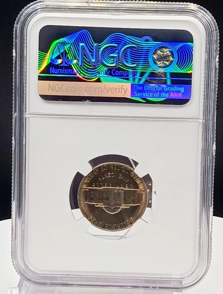 1955 5c NGC MS 66 Jefferson Nickel ~ Uniquely Toned Evenly On Both Sides  - Image 4 of 4