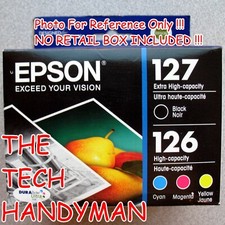 4-PACK EPSON GENUINE 127 BLACK  126 COLOR INK NO RETAIL BOX WORKFORCE WF-3520