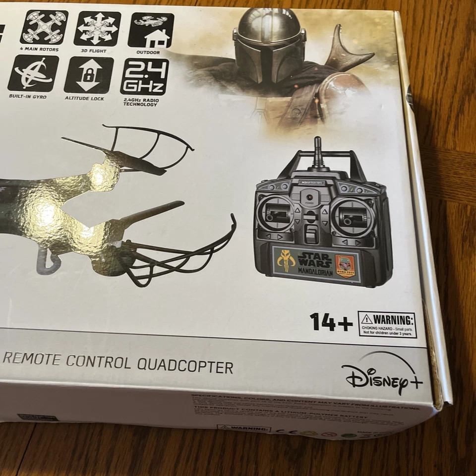 Star Wars The Mandalorian Boba Fett 2.4GHz 4.5CH RC Quadcopter Untested - Image 2 of 4