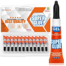 Super Glue Gel Clear Non-Drip, 12 X 3G All Purpose Strong Adhesive Ca Glue Quick