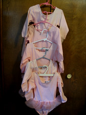 Girls Dance Leotards Jacques Moret Pink w TuTu Lot x4, Mervyn's x1 Sz 6/7 as is