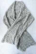 Varma Icelandic Wool Knit Scarf Lacy Heather Gray Warm 16" x 84"