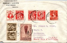 GOLDPATH: Belgium cover 1936 to USA mixed franking CV904_P06