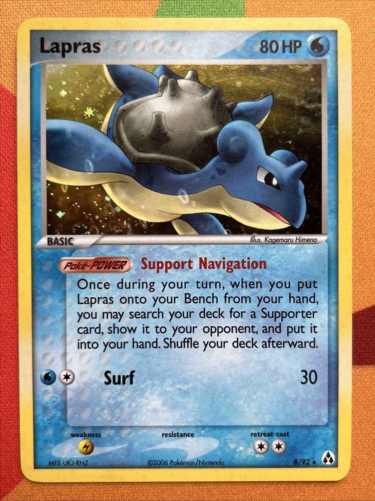 Pokemon Card - Lapras - Holo Rare (8/92) ex Legend Maker NM