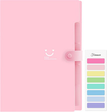 Accordion File Organizer, Letter Size, 5 Pocket Expanding File Folder, Cute File