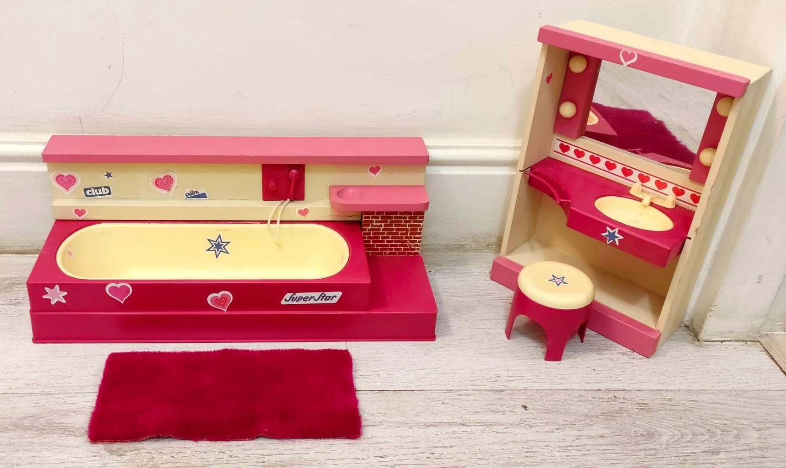 Sala da bagno Barbie SuperStar anni 70-80 Mattel Vintage Rara