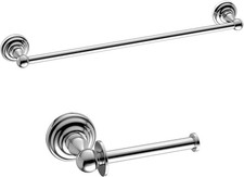 Towel Rail Toilet Roll Holder Bathroom Accessory Set Traditional Set Wall Mount