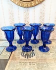Set of (6) Anchor Hocking Cobalt Blue Sundae Or Sherbet Dishes - Vintage MCM