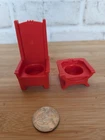 Vintage Fisher-Price Little People Castle Red Throwns Set Of 2 #993