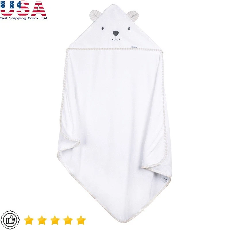 Baby Hooded Towel Absorbent Infant Bath Towel Animal Bear Design Soft Washable
