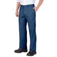 dickies big mens size 44x30 navy blue flat front zipper pocket cargo pants new