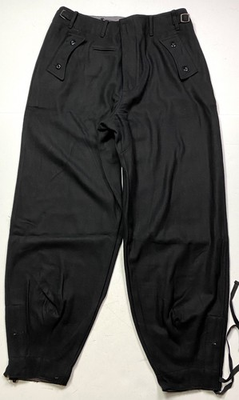 #ad WWII GERMAN WAFFEN PANZER TANKER BLACK WOOL TROUSERS MEDIUM $127.96