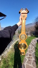 Barometro/ Stazione Meteo/orologio In Legno Da Parete