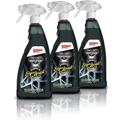 SONAX 3x 1 L LITER FELGENBEAST FELGENREINIGER RDKS ALUFELGE STAHLFELGE