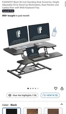 36-Inch Standing Desk Converter Height Adjustable Sit to Stand up Workstation