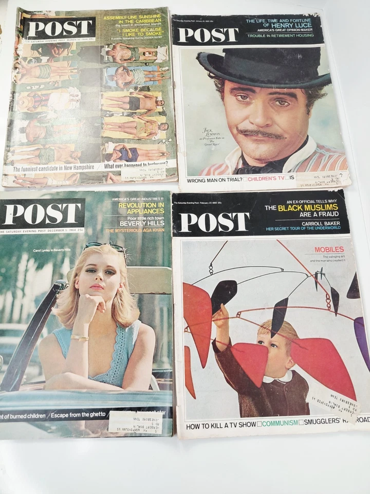 VINTAGE 1960 SATURDAY EVENING POST LOT OF 16 ADVERTISING, HISTORY, COVER ART - Image 2 of 4