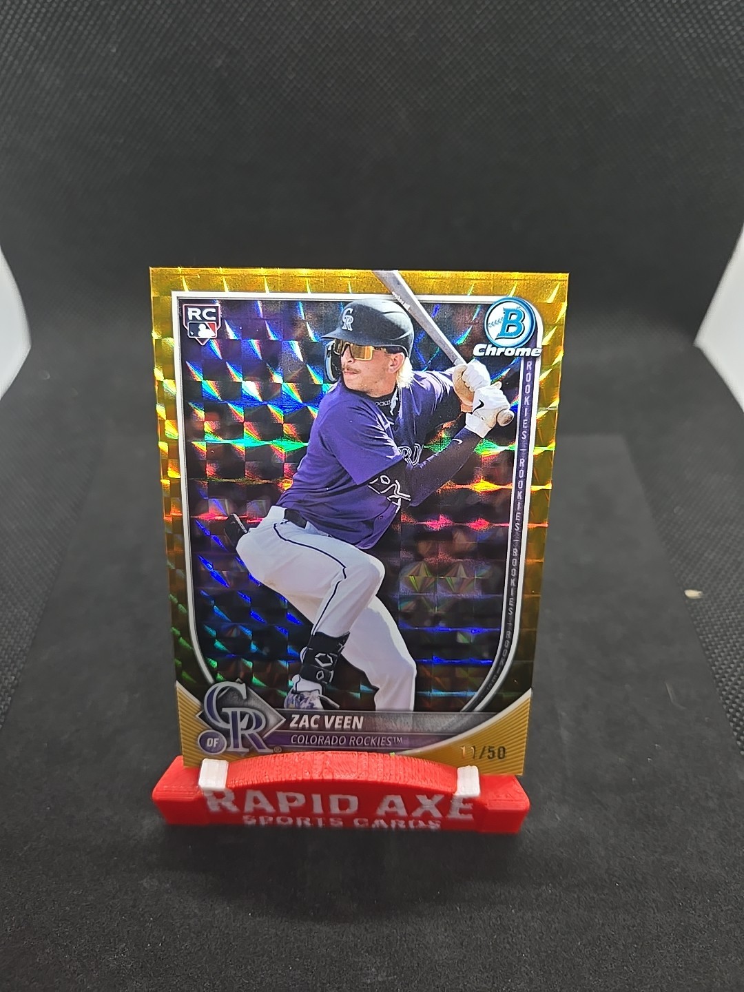 2025 Bowman Chrome Zac Veen Gold Geometric Refractor 11/50