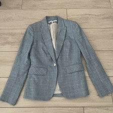 VERONICA BEARD Dickey Jacket Women s Size 2 Blue Check CUTAWAY Blazer Flaws