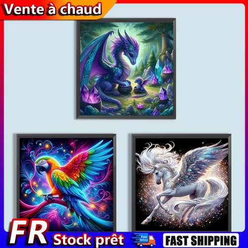 5D DIY Full Round Drill Diamond Painting Animal Kit Home Decor Art ...