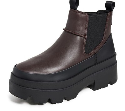 UGG BRISBANE CHELSEA BUTNT CEDAR WATERPROOF LEATHER PLATFORM BOOT SIZE 7.5 WOMEN