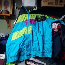 Vintage 90s Puma Full Zip Bright Retro Colorblock Track Jacket Size Large
