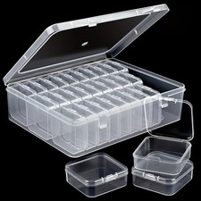 Clear Plastic Organizer Case 30 Compartments Jewelry Storage Box for Earrings