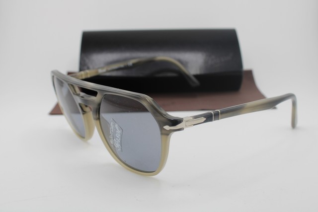NEW PERSOL P 3206-S 1065/R5 GREY HORN FADE SILVER AUTHENTIC