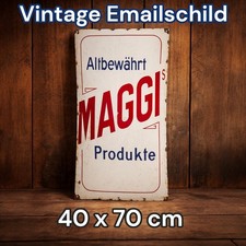Vintage Alt MSGGIS Emaile Reklame Werbe Schild Enamel Plaque Sign MAGGI ÉMAILLÉE
