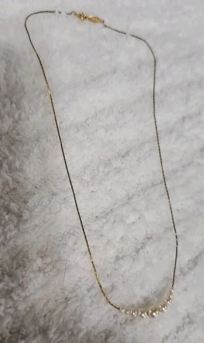 OFF WHITE Collana perle finte vintage firmata NAPIER tono oro DAINTY bianco sporco