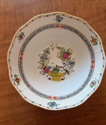 Herend ''Indian Basket'' Multi-Color Round Serving Bowl, 7.5'' , 362/FD MINT