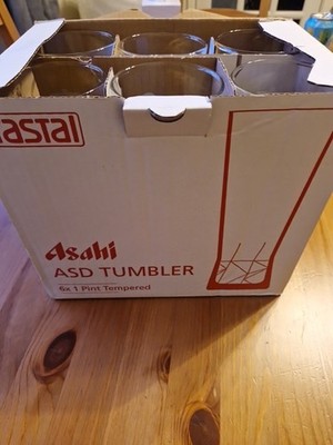 Asahi Bier Pint Glas - Super ''TROCKEN'' Hausbar - Neu! 6er Set!