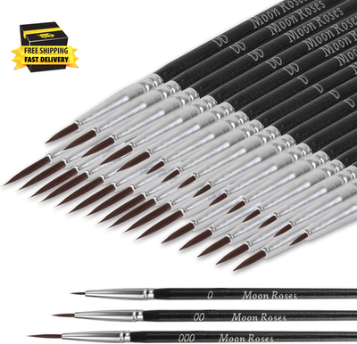 #ad 30 Pcs Miniature Detail Paint Brush Set 3Rd Generation Tiny Liner Brushes 3 Si $8.89