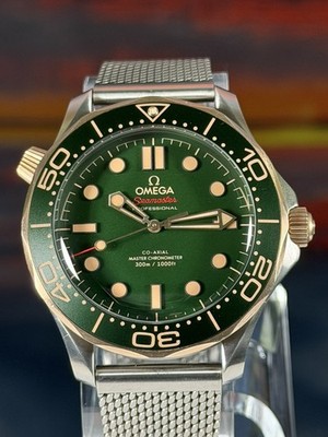 Omega Seamaster Diver 300M Bronze Gold/Green Dial 210.90.42.20.10.001  Full Set