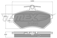 Tomex Brakes Bremsbelagsatz, Scheibenbremse Tx 10-63 FüR Vw