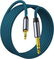 3.5mm to 6.35mm TRS Stereo Audio Cable 6.6ft 1/8 1/4 6.6ft, Blue black