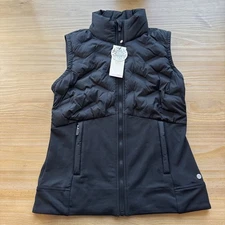 NWT Calia By Carrie Underwood Womens Black XS Full Zip Puffer Vest Lightweight