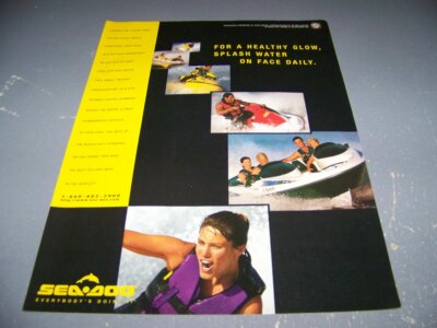 SEA-DOO JET SKI ''SPLASH WATER''..COLOR SALES AD...RARE! (313W)