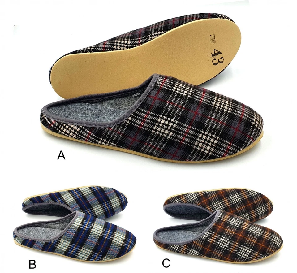 B556 DAMEN und HERREN Filz Pantoffeln - Filz Hausschuhe mit Gummisohlen