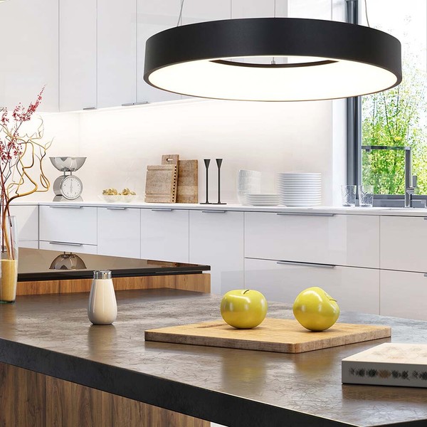 HäNgelampe Esstischleuchte Pendellampe Dimmbar Led Wohnzimmerleuchte Schwarz-image