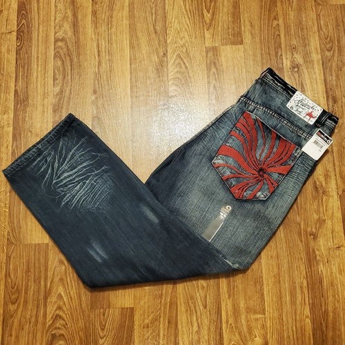 Akademiks Jeans Men 40 Sophomore Embroidered Loose Fit Denim Japan Stitch New