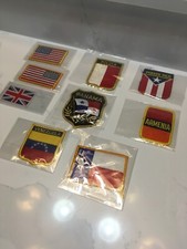 Lot 9 US & International Flag Patches USA Armenia Venezuela Puerto Rico UK