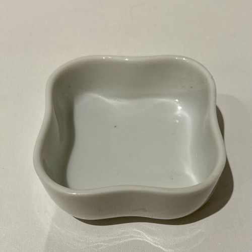 Vintage Geo Z Lefton 1987 Small Square Trinket Pot Egrets Florida Gold Trim - Picture 6 of 9