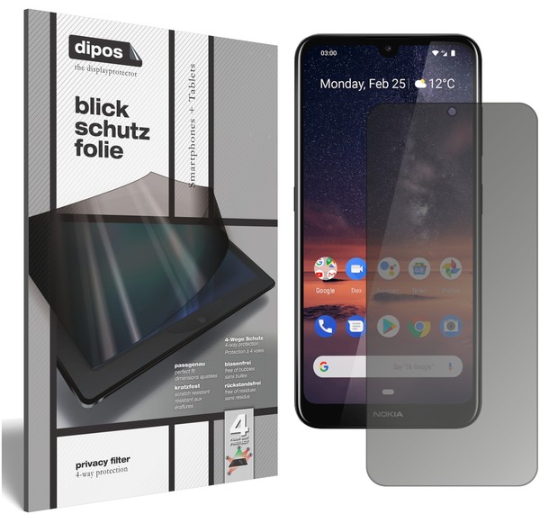 Nokia 3.2 Blickschutzfolie Matt Schutzfolie Folie Display Schutz Dipos-image