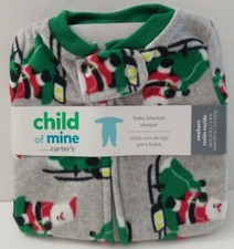 Christmas Child Of Mine Carters Santa Claus Baby Blanket Sleeper Size Newborn